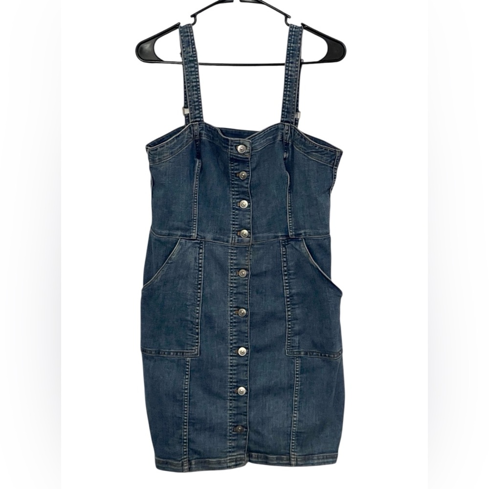 Divided Blue Midi Dress Strapless Denim